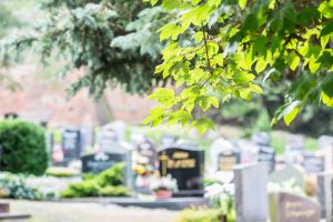 Blick auf einen Thüringer Friedhof im Grünen